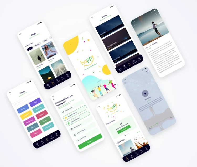 Happy Content App Design & Development - app screenshot