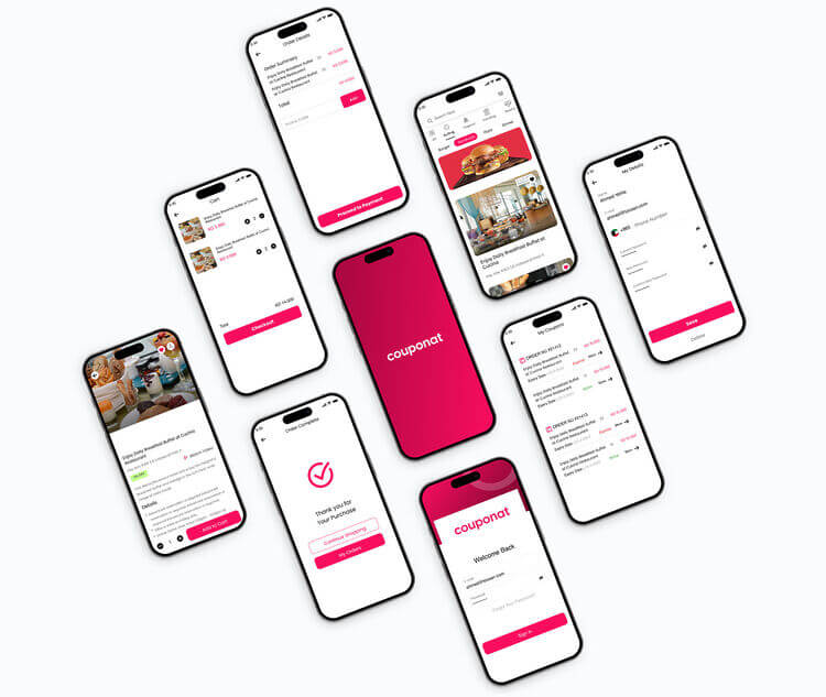 Brand identity applied to mobile app screens