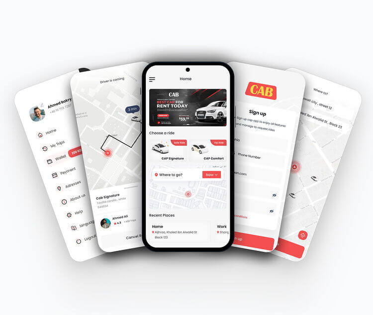 Cab Taxi Booking App Design & Development - app screenshot