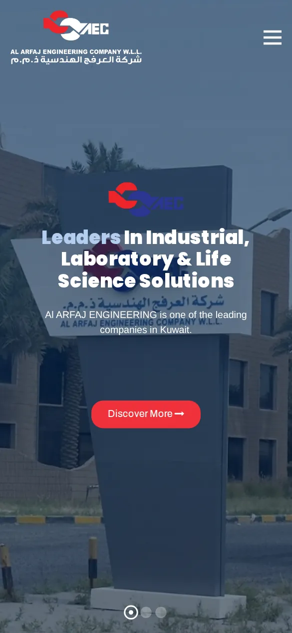 Al Arfaj Engineering Website Design - responsive mobile view