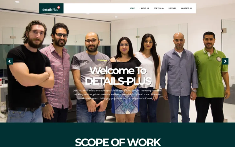 Details Plus Website Design - desktop view