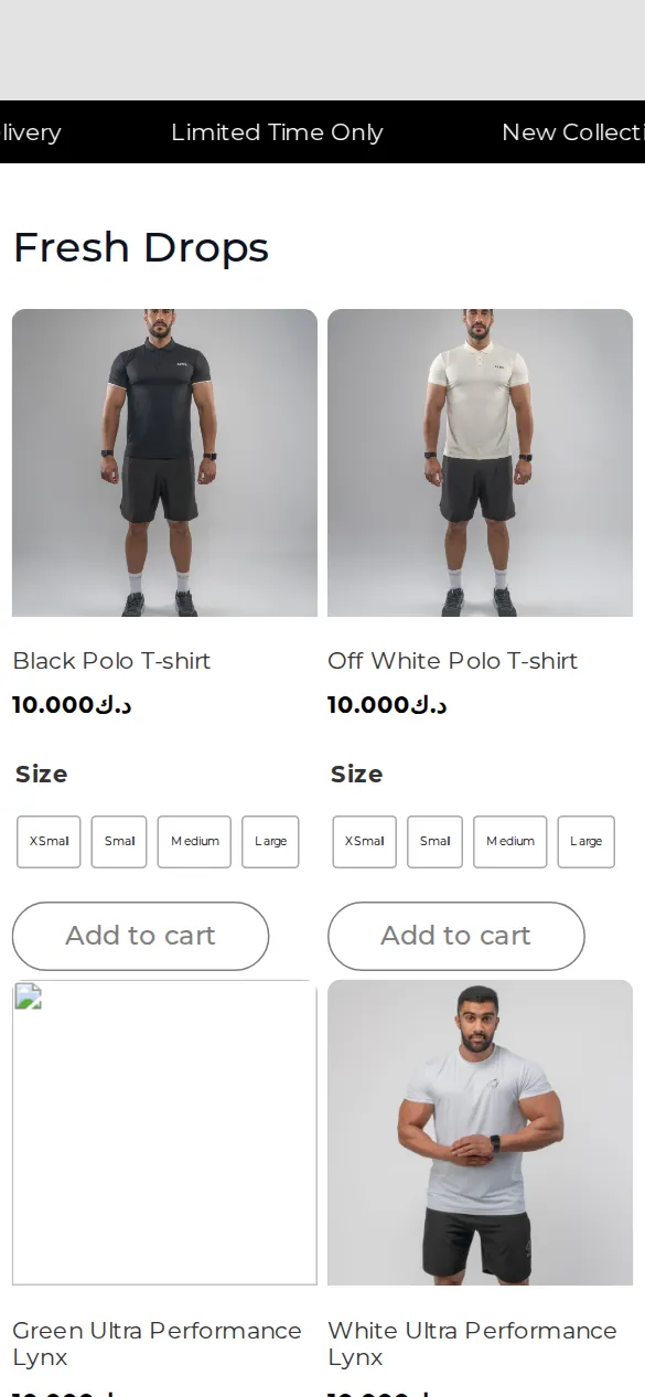 Lynx Online Store Design - responsive mobile view