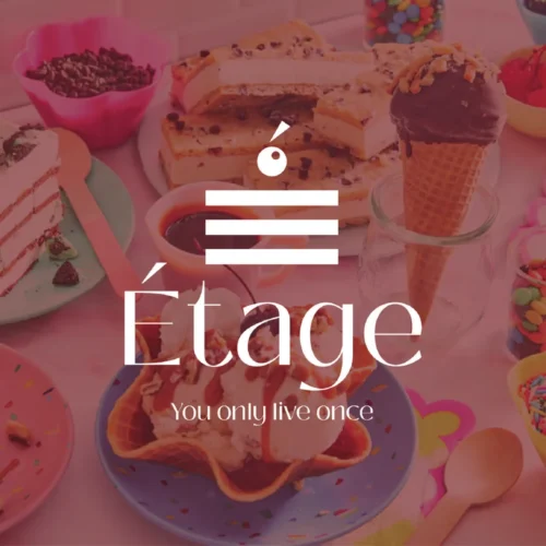 تصميم لوجو وهوية بصرية إيتاج Étage للحلويات